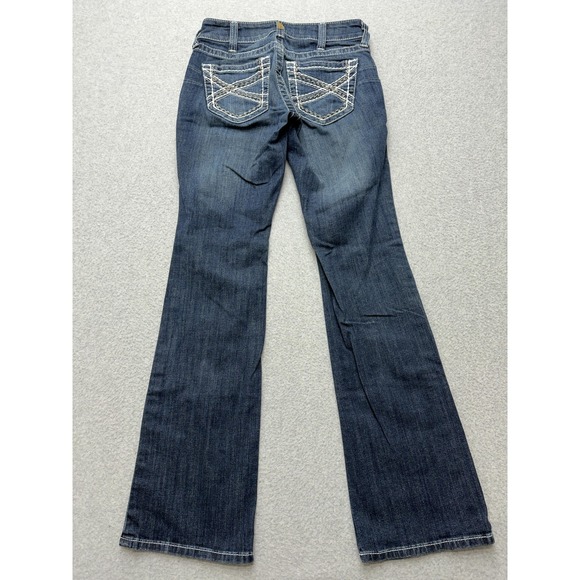 Ariat REAL Denim Jeans Womens 26R Blue Mid Rise Bootcut Stretch Embroidered - Picture 9 of 11